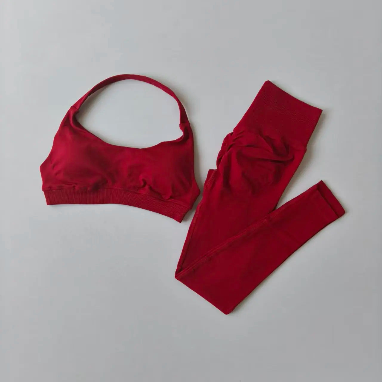 Lumora Women’s High-Waist Leggings &amp; Open-Back Fitness Bra Set