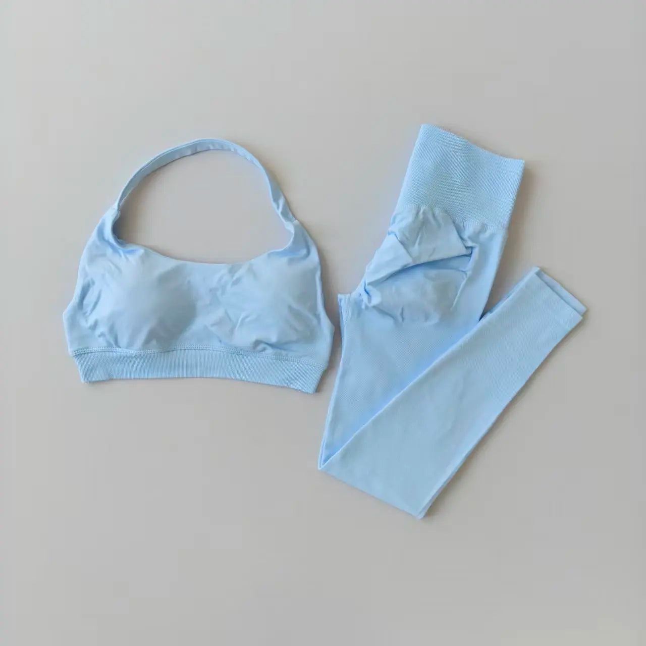 Lumora Women’s High-Waist Leggings &amp; Open-Back Fitness Bra Set