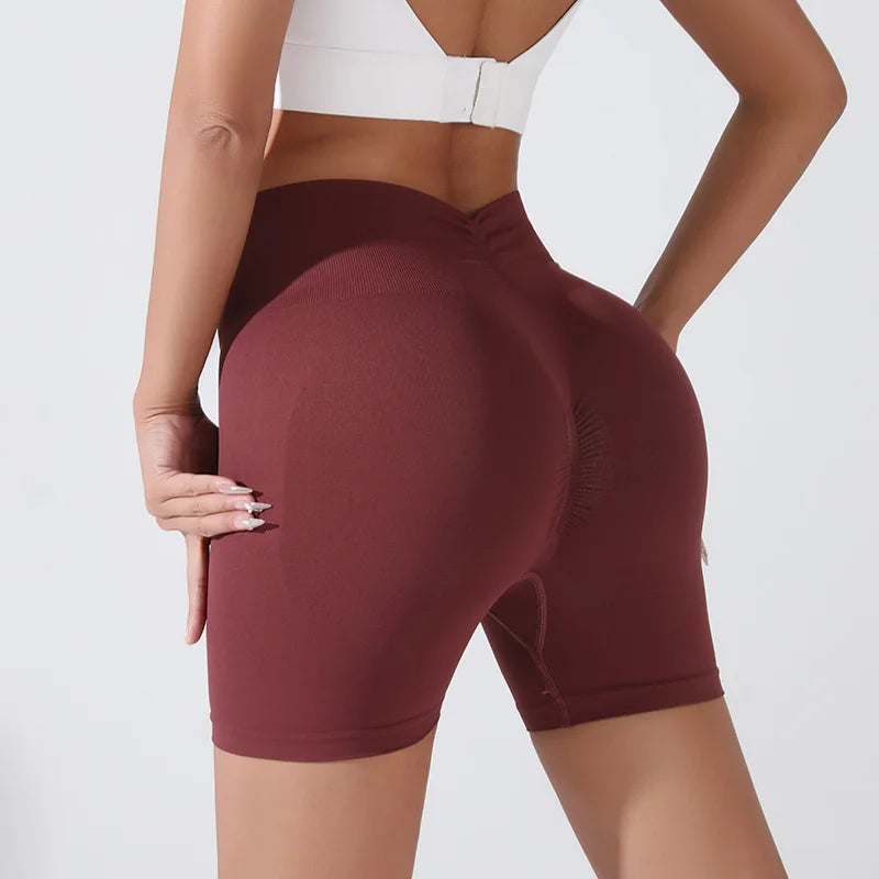 Lumora Peach Sculpt High-Waist Active Shorts