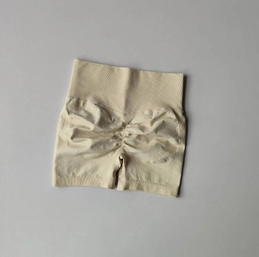 Lumora Peach Sculpt High-Waist Active Shorts