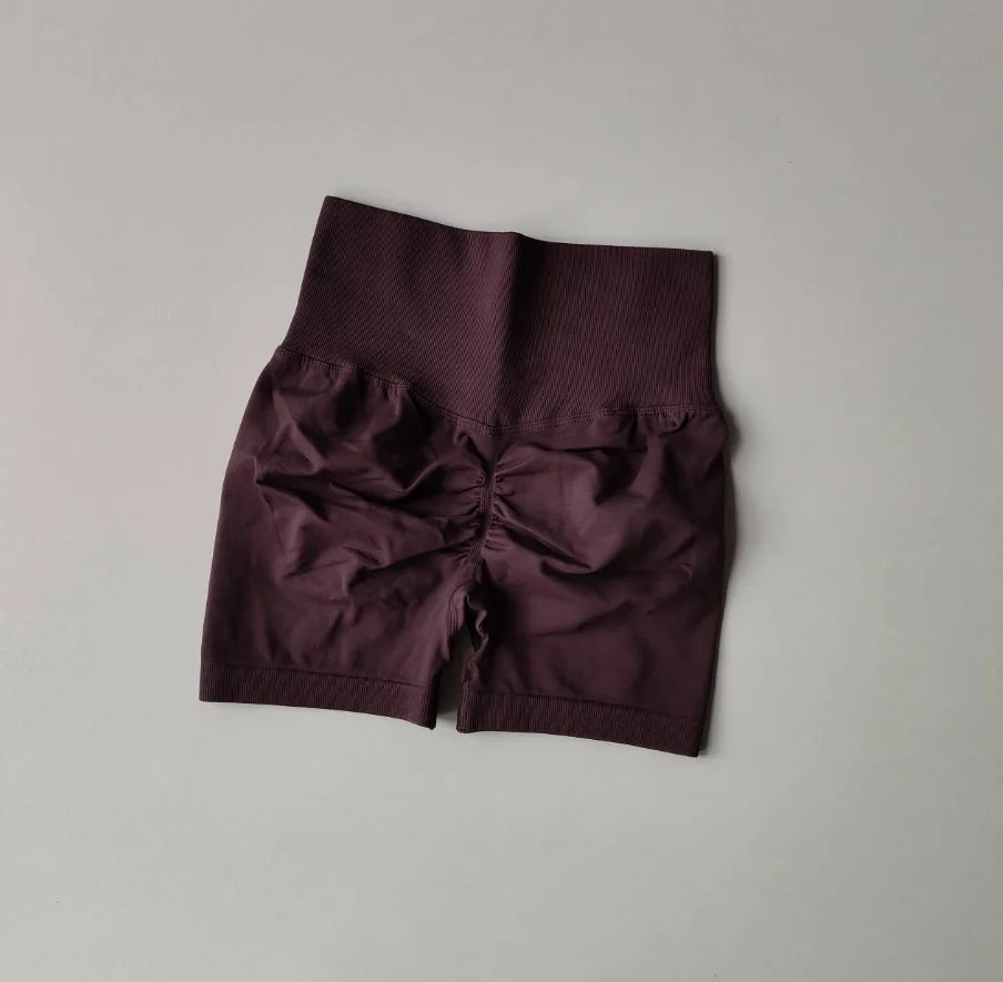 Lumora Peach Sculpt High-Waist Active Shorts