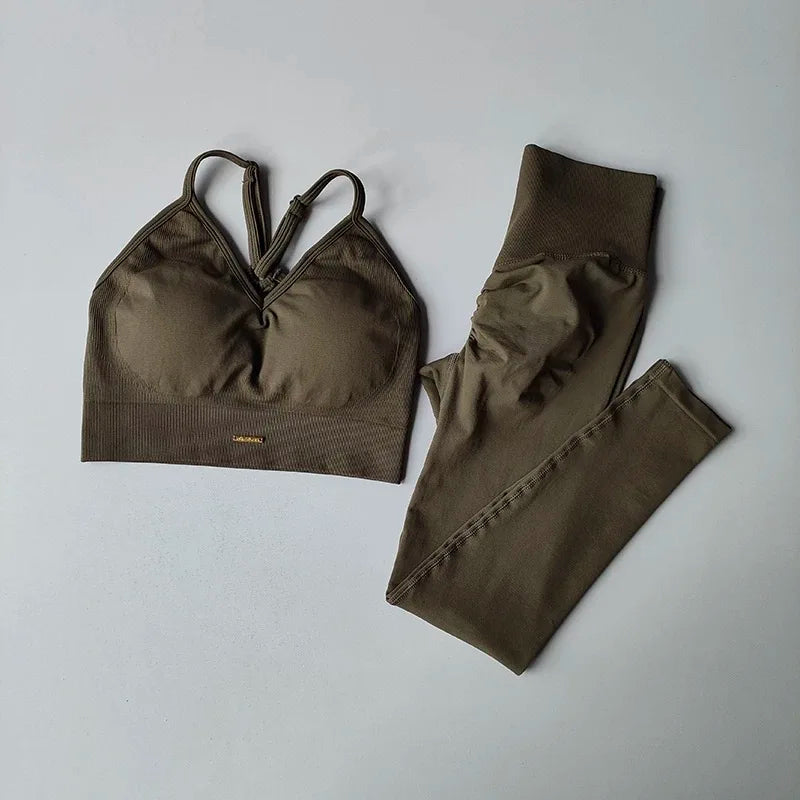 Lumora Peach Sculpt High-Waist Activewear Set